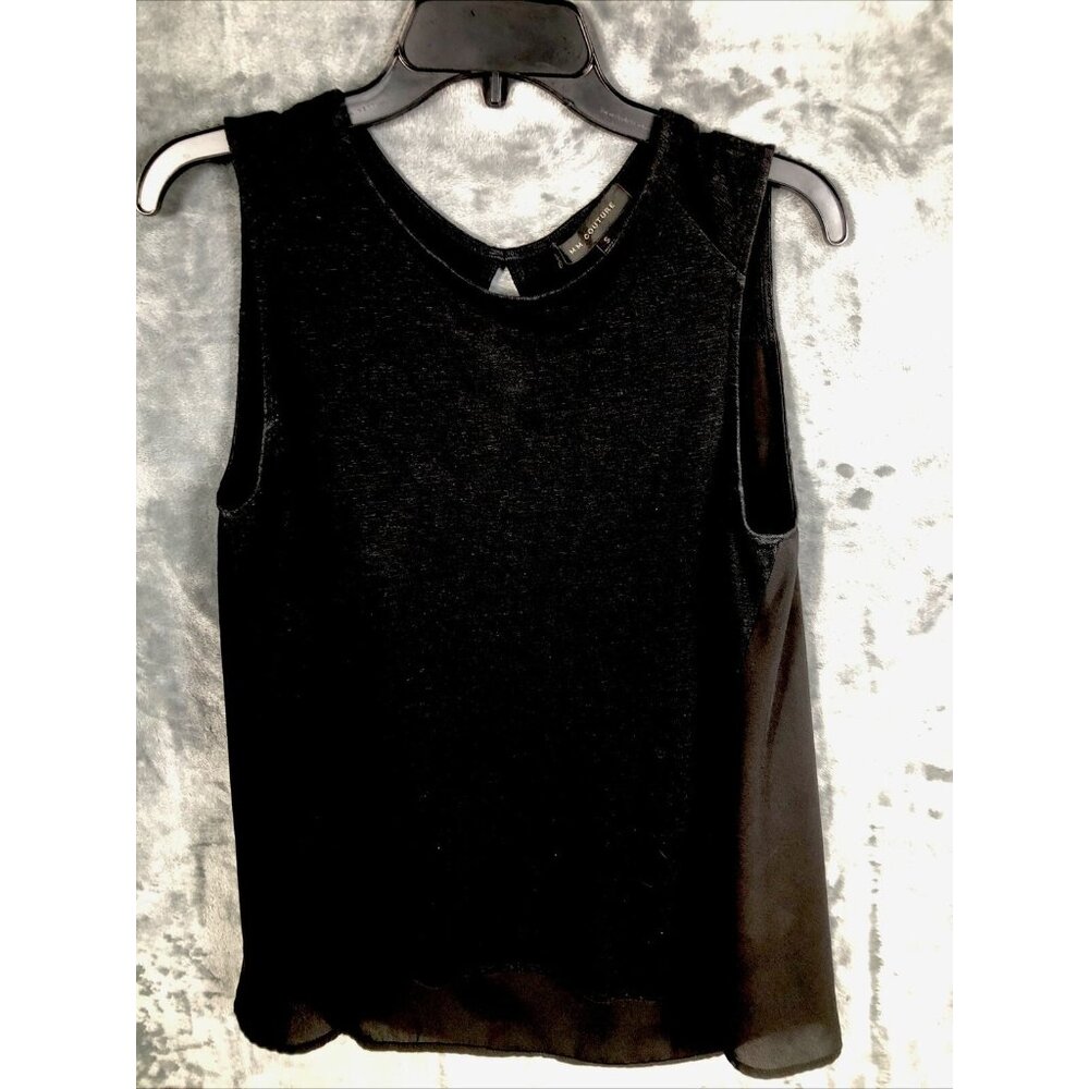 MM Couture Blouse Women’s Size Small Black Sleeveless Shirt Keyhole Back